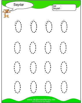 okul öncesi 1 sayısı çizgi çalışması